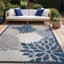Beverly Rug Outdoor Rug 6x9 Modern Floral Tropical Area Rugs for Indoor and Outdoor Patio Easy to Clean Non Shedding Living Room Porch Garden Washable Outside Carpet (6 x 9 Blue) by CozyNest Decor