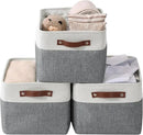 DECOMOMO Storage Baskets for Shelves - Fabric Closet Organizers and Storage Bins, Perfect Baskets for Organizing Closet Toys Nursery (Slate Grey and White, XL - 3 Pack) by CozyNest Decor