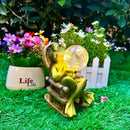 Garden Solar Frog Statue with Glowing Bubble Resin Figurine Outdoor Light Decor Hand-Painted Whimsy for Yard Patio Porch Fairy Decoration Housewarming Unique Gifti for Women by CozyNest Decor