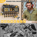 LBT Large Power Tool Organizer Wall Mount with Pegboard, Heightening Garage Power Tool Storage with 7 Cordless Drill Holder, Heavy Duty Metal Tool Shelf Battery Storage, Gifts For Men Father Husband by GreenHaven Gardens