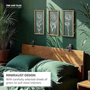 3D Floral Green Wall Art (Set of 3) Lightweight, Wooden Ready-to-Hang Boho Framed Wall Art for Bathroom, Master Bedroom, Living Room or Office - Premium Sage Green Farmhouse Decor - Gift-Boxed by CozyNest Decor