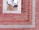 Unique Loom Outdoor Border Collection Area Rug - Soft Border (5' 3" x 8' Rectangle, Rust Red/ Ivory) by GreenHaven Gardens
