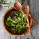 Luxe Designs 12" Wooden Salad Bowl Set with Serving Utensils Eco-Friendly, Multipurpose Mixing & Serving Bowl for Salads, Pasta, Fruits & More – Durable & Stylish Kitchen Essential by CozyNest Decor