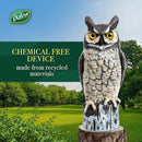 Dalen Large Fake Owl Decoy to Scare Birds Away - Garden Scarecrow Provides Natural Pest Control - 16" Tall - Great Horned Owl by CozyNest Decor