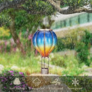 TERESA'S COLLECTIONS 2 Pack Hanging Solar Lantern Outdoor Garden Decor for Valentine,Waterproof Plastic Hot Air Balloon Blue Flickering Flame Effect Lantern for Yard Tree,Gift for Mom,18" by GreenHaven Gardens