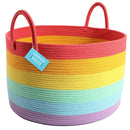 OrganiHaus Large Blanket Basket for Living Room 20x13, Rainbow Rope Basket for Classroom Organization, Toy Storage Basket, Woven Kids Laundry Basket, Baby Toy Box, Cute Storage Basket, Nursery Hamper by TinyTreasures Baby Boutique