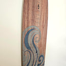 Wooden Surfboard Wall Decor Growth Chart - Surf Board Wall Decor for Kids Room, Wooden Growth Chart for Wall, Surfboard Wall Art, Surfboards for Decoration - Blue Wave (9.5"x 45") by TinyTreasures Baby Boutique