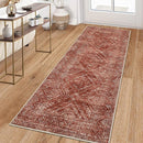 COZYLOOM 2x8 Rug Modern Indoor Area Rug Machine-Washable for Living Room or Bedroom Softness Foldable Carpet for Easy Storage Geometric Design Non Slip Rug Stain Resistant Carpet, Brick Red by TinyTreasures Baby Boutique
