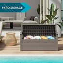 70 Gallon Storage Bench Deck Box for Patio Furniture with Armrest Bench Outdoor Storage by CozyNest Decor