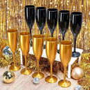 XUWAIDSGN Acrylic Champagne Flutes Toasting Glasses Unbreakable Mimosa Bar Reusable Wine Glasses Vintage Champagne Flutes Stemmed Drinking Cups 5.4 OZ for Christmas Birthday (100, Black) by CozyNest Decor