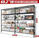 REIBII 70" W Storage Shelves Heavy Duty Load 1600LBS, Metal Shelving 5-Tier Wire Shelving Unit Metal Shelves for Storage Adjustable Shelving Rack for Pantry Kitchen 70" W*15.8" D*72.4" H, 2 Pack by CozyNest Decor