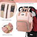 Diaper Bag Backpack, Diaper Bags for Baby Girls Boys, Baby Bags for Moms Dads, Nappy Changing Bag with Insulated Pockets,Multi-functional Waterproof Backpack with Stroller straps -Pink light pink by TinyTreasures Baby Boutique