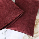 CaliTime Throw Pillow Covers Decorative 20 X 26 Inches Pack of 2 Cozy Chenille Standard Pillow Shams Cases for Couch Sofa Bed Living Room Home Burgundy by CozyNest Decor