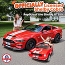24V 2 Seater Ride on Toys, Licensed Shelby Cobra Kids Power Car Wheeler Ride On Toy w/ 2WD/4WD Switchable, Remote Control, 19" Spacious Seat, 4 Spring Suspension, Music, Bluetooth by TinyTreasures Baby Boutique