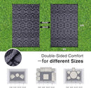 OLANLY Outdoor Rug Waterproof 8x10 ft Clearance, Reversible Outdoor Plastic Straw Rug with Floral Pattern, RV Mat for Patio, Camping, Balcony, Deck, Backyard, Black & Grey by CozyNest Decor