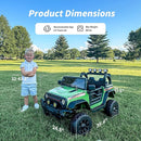 4WD Kids Ride on Car Truck, 12V 7Ah Kids Electric Vehicles Car Ride on Toy w/Remote Control - Army Green by TinyTreasures Baby Boutique