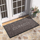 Yimobra Welcome Front Door Mat Outdoor, Heavy Duty Sturdy Non Slip Doormats, Rubber Backing, Low-Profile Entrance Rugs, Absorbent Resist Dirt, Easy Clean Patio Garage Floor Mats, 47X24 Inch, Brown by CozyNest Decor