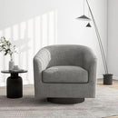 Swivel Barrel Accent Chair, Modern Round Linen Arm Chair for Living Room, Bedroom, Comfy Club Reading Chairs for Adults（Linen Fabric, Light Grey, Set of 4 by CozyNest Decor