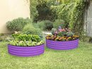 Round Galvanized Raised Garden Bed // 4×4×1 ft (2-Pack) Galvanized Raised Garden Beds Outdoor for Gardening, Vegetables, Flowers // Patented Tool-Free Design Round Planter (Purple) by GreenHaven Gardens