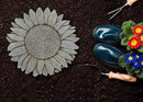 NAT & Jules Sunflower Shaped Dimensional Indoor Outdoor 12 inch Cast Resin Decorative Garden Stepping Stone, Patio, Walkway Sculpture Yard Art, Stone Grey by CozyNest Decor