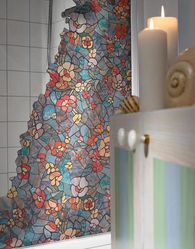 d-c-fix 346-0431-3PK Self-Adhesive Privacy Glass Window Film Venetian Garden, 17" x 78" Roll, 3-Pack, photo 7 of 10