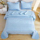 MarCielo 3-Piece 100% Cotton Oversized Bedspread Lightweight Quilt Coverlet Embroidery Farmhouse Bedding Set T0 (Light Blue, Oversized King (118"x106")) by CozyNest Decor