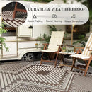 MontVoo Outdoor Rug-Waterproof Camping Rug Patio Rug Mat 6x9 Reversible Plastic Straw Outside Outdoor Rug for RV Camping Picnic Balcony Backyard Pool Deck Porch Modern Boho Beige Brown by GreenHaven Gardens