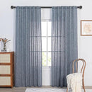 MYSKY HOME Semi Sheer Curtains 84 Inch Length, Living Room Curtains & Drapes Boho Sheer Light Filtering for Sliding Glass Door Windows Soft Elegant Rod Pocket, 50" x 84", Dusty Blue, 2 Panels by CozyNest Decor