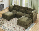 Oversized Modular Sofa, Extra Deep Cloud Chenille Sectional Couch with Ottoman Chaise, Fluffy Chenille 5 Seater Sofa Bed for Living Room, Villa (U Shape 5 Seater, Chenille Green) by CozyNest Decor