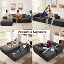 104" Cloud Sectional Couches for Living Room,L Shaped Boneless Couch in A Box,Sleeper Sofa with Comfy Chaise No Assembly Required,Grey by CozyNest Decor