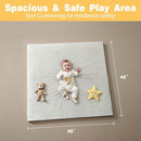 48" ×48" Padded Baby Play Mat for Floor, 1.2" Thick Memory Foam Mat with Machine Washable Cover, Soft Tummy Time Crawling Playmat with Non-Slip Bottom, Fits 50" x50" Playpens by TinyTreasures Baby Boutique