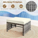 Tangkula 2 Pieces Patio PE Rattan Ottomans, Multipurpose Outdoor Footstool Footrest Additional Seating Side Table with Soft Zippered Cushions for Deck, Garden, and Yard (White) by CozyNest Decor