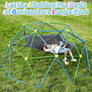Gardenature 10FT Climbing Dome with Hammock, Outdoor Jungle Gym for Kids, Geometric Dome Climber Supporting 880 Lbs Anti-Rust Metal Outdoor Play Structure ASTM Approved Blue & Green by TinyTreasures Baby Boutique