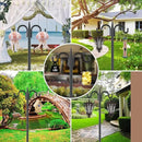 Gtongoko Bird Feeder Pole Squirrel Proof, 92 Inch Double Shepherds Hook for Outdoor with Squirrel Baffles Adjustable Heavy Duty with 5 Prongs Base for Hanging Plants, Bird Feeders, Black by GreenHaven Gardens