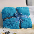 Bedsure GentleSoft Fluffy Bright Blue Blankets Queen Size for Bed, Thick Sherpa Faux Fur Fleece Fuzzy Plush Winter Warm Soft Queen Blankets, Bedroom Decor Blue Cozy Gifts for Women Men, 90x90 by CozyNest Decor