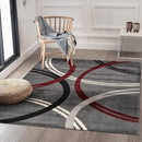 Rugshop Modern Wavy Circles Design Square Area Rug 6'6" x 6'6" Red by TinyTreasures Baby Boutique