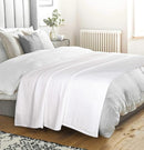 Elvana Home 100% Cotton Bed Blanket, Breathable Bed Blanket Full - Queen Size, Cotton Thermal Blankets Full - Queen, Perfect for Layering Any Bed for All Season, White by CozyNest Decor