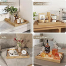 Axeman Wooden Serving Tray with Metal Handles|Ottoman Tray for Breakfast, Bed, Couch|17x13in Ash Wood Coffee Table Trays|Food Drinks Decorative Storage Boards for Ottoman Kitchen, Natural by CozyNest Decor