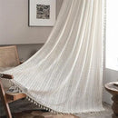 Sutuo Home Boho Curtain Crochet Lace Semi-Sheer Florals Hollow Knitted Handmade Tassels, Rod Pocket Window Treatment Vintage Rustic Farmhouse Drapes for Living Bedroom, 1 Panel 59" W x 72" L, Beige by CozyNest Decor