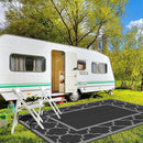 GENIMO 10 ' x 14 ' Outdoor Rug Waterproof for Patio Decor, Foldable Reversible Plastic Straw Area Rugs Mat for Camper, Outside Carpet for Rv, Deck, Porch, Picnic, Beach, Balcony, Black & Grey by GreenHaven Gardens