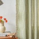 Sutuo Home Boho Curtains 96 Inches Long for Bedroom Living Room Nursery Patio, Bohemian Tassels Country Window Treatment Drape for Christmas Decorations, 1 Panel 59" W x 96" L,Green Stripe Floral by CozyNest Decor