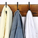 Dseap Wall Mounted Coat Rack: 38-1/4" Long, Patented, Heavy-Duty, 10-Double-Hooks Wooden Hanger Rail for Winter Coats, Hat, Jacket, Clothing - Natural & Black by CozyNest Decor