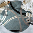 Rugshop Modern Wavy Circles Design Round Area Rug 8' Blue by TinyTreasures Baby Boutique