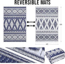 OLANLY Outdoor Rug Waterproof 4x6 ft, Reversible Outdoor Plastic Straw Rug, Boho Patio Rug, Indoor Outdoor Carpet, RV Mat Outside for Patio, Camp, Picnic, Balcony, Deck, Backyard, Navy & White by GreenHaven Gardens