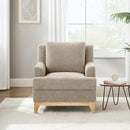 Oversized Accent Chair, Modern Boucle Armchair with Wood Legs, Modern Reading Chair with Thick Cushion, Comfy Chairs for Living Rooms, Bedrooms, Reading nooks and Apartments by CozyNest Decor