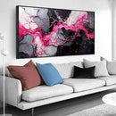 Abstract Wall Art for Living Room, Pink Canvas Wall Decor for Bedroom, Framed Picture Print, Large Size 59x29 Inches by CozyNest Decor