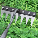 Gardenia Iron Weeding Rake, Iron Rake 2.0 for Gardening and Weeding, Detachable Double-Edged Blade Design Carbon Steel Heavy-Duty Weed Rakes,Hand Weed Puller Tools for Lawn Yard Garden Farm (6 teeths) by GreenHaven Gardens