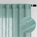 MYSKY HOME Sheer Curtains 63 Inch Length for Bedroom, Window Curtain Panels Light Filtering Privacy Protect Drapes Set, Boho Farmhouse Style Texture Soft Touch, 50" x 63", Turquoise, 2 Panels by CozyNest Decor