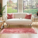 AMTOVO Faux Fur Rug, Blush Pink Ultra Soft Fluffy Shag Sheepskin Rug, 2 x 6 ft Runner Area Rugs for Bedroom Sofa Throw Cushion Room Decor, Rectangle by CozyNest Decor