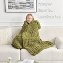 Maetoow Tighter Version Chenille Chunky Knit Blanket Throw 50×60 Inch, Handmade Warm & Cozy Blanket Couch, Bed, Home Decor, Soft Fleece Banket, Boho Thick Blankets and Giant Yarn Throws，Olive Green by CozyNest Decor